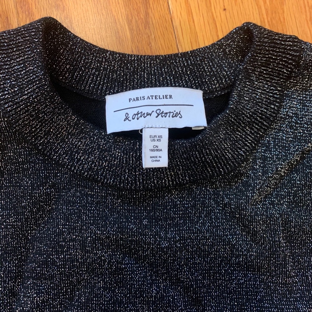 & Other Stories XS Black Sparkly Sweater, like new